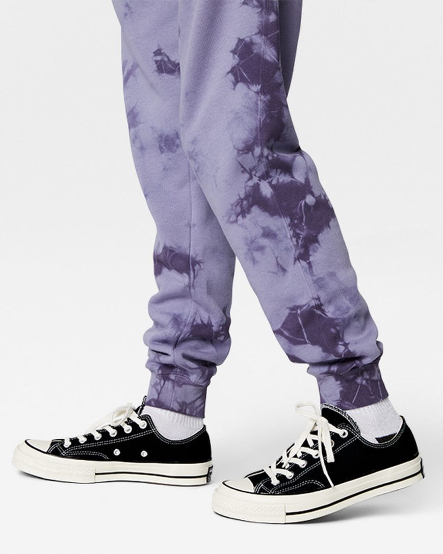 Calça De Moletom Converse Go-To Star Chevron Washed Standard Fit Feminino Roxo | PT Q0T7803